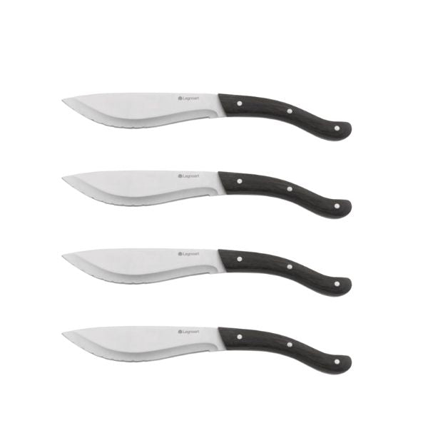 Produktbillede af Legnoart Tomahawk Steakknive Sæt 4 Stk Mørkt Skaft på tilbud – premium kvalitet og detaljer
