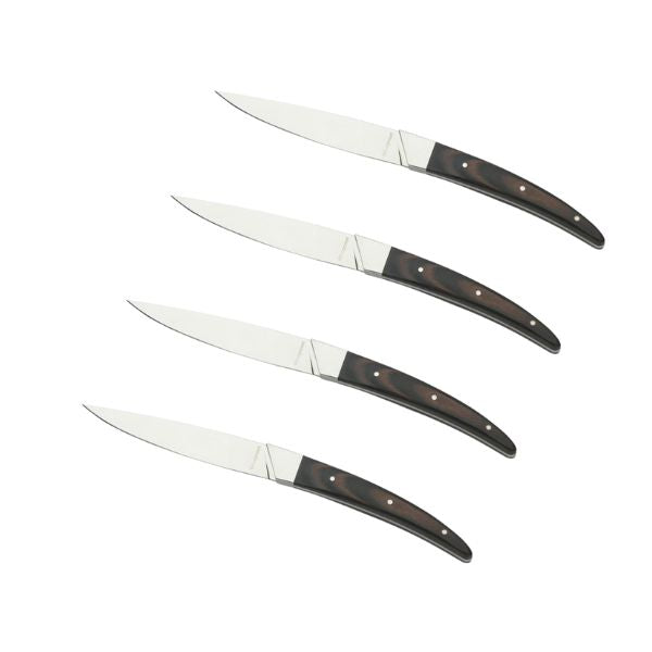 Produktbillede af Legnoart Porterhouse Steakknive Sæt 4 Mørkt Skaft på tilbud – premium kvalitet og detaljer