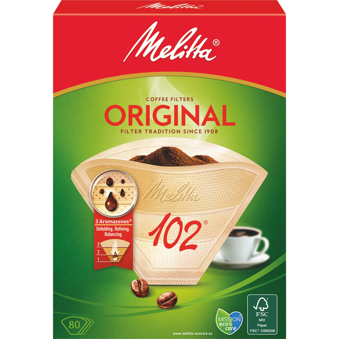 Melitta Melitta 102/80 Ubleget Kaffefiltre – billede i brug (Kaffefilter)