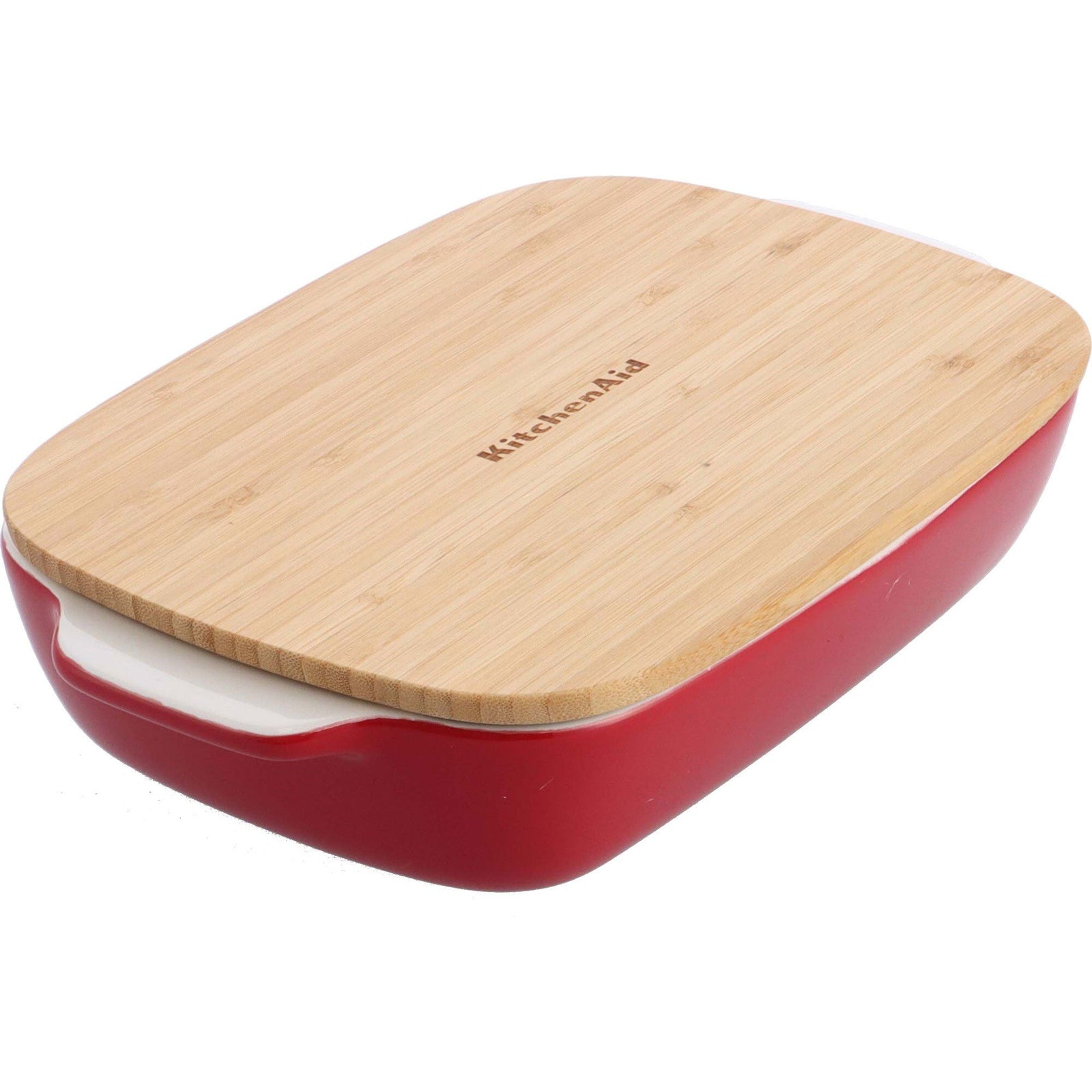 Kitchenaid Kitchenaid Ovnform med låg 33 x 19,5 x 7,5 cm, rød ❤ vinkelbillede (Bagetern)