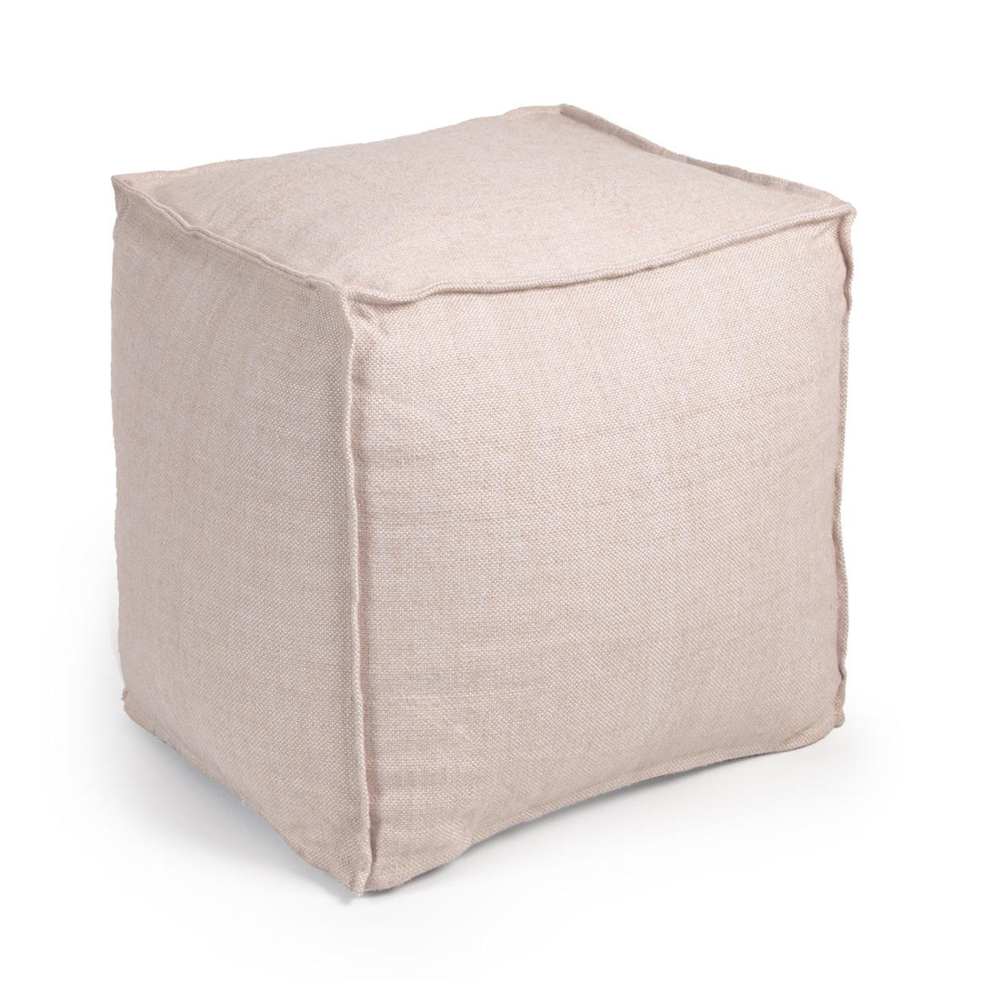 KAVE HOME Leeith puf rektangulær beige 100% PET 40x39
