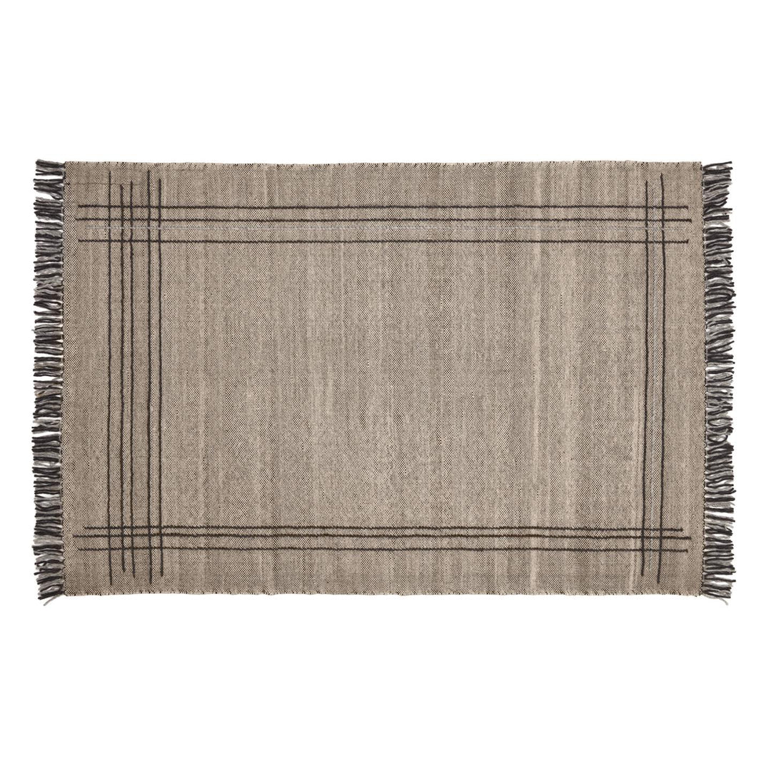 KAVE HOME Eneo gulvtæppe m. kvaster rektangulær brun uld/bomuld/polyester 160x230