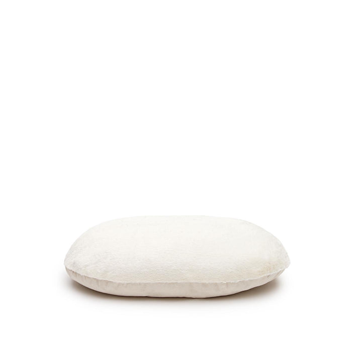 KAVE HOME Codie kæledyrspude oval hvid pels bomuld/polyester 60x40