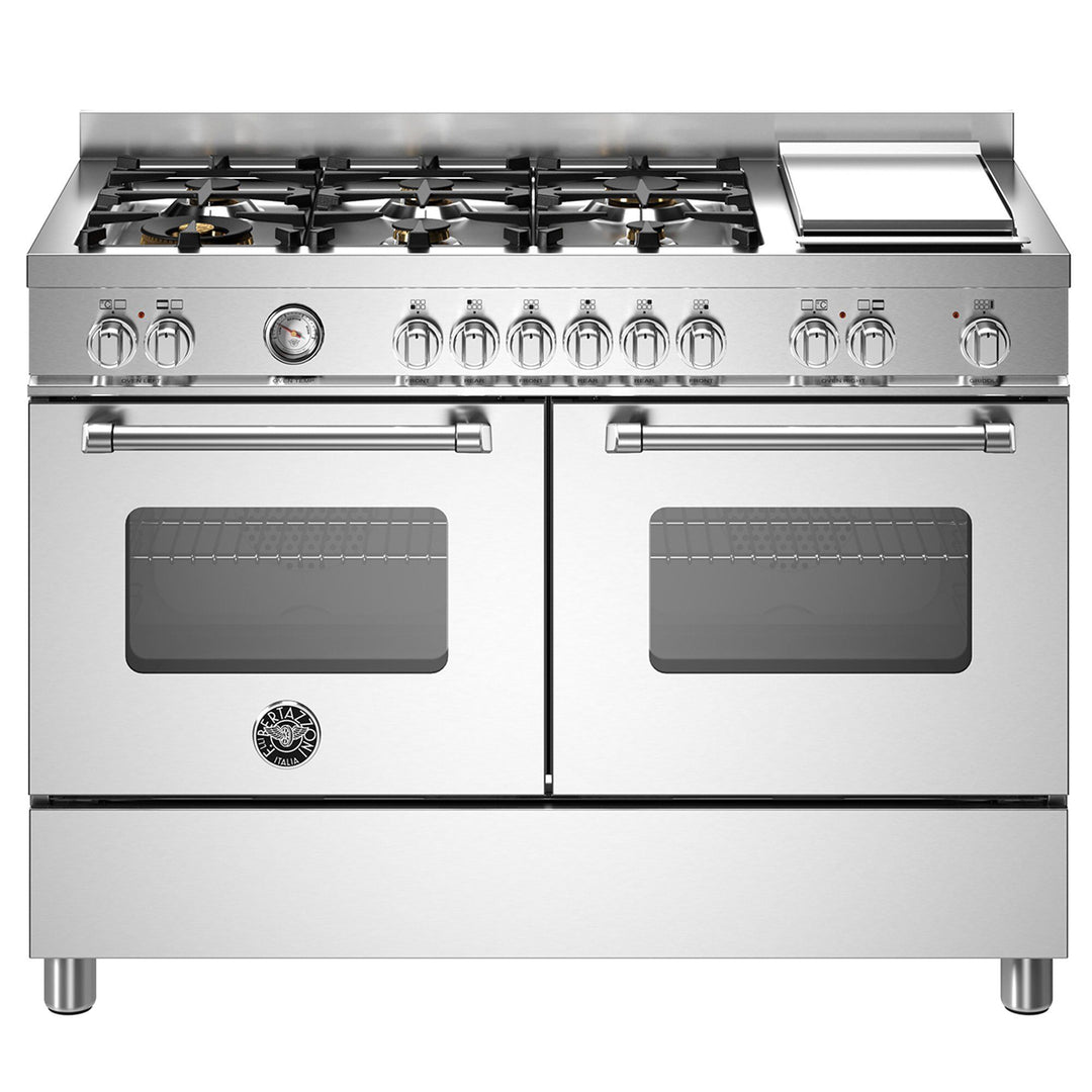 Bertazzoni Bertazzoni MAS126G2EXT Master gaskomfur med dobbelovn, 120 cm, rustfrit stål – billede i brug (Gasblus)