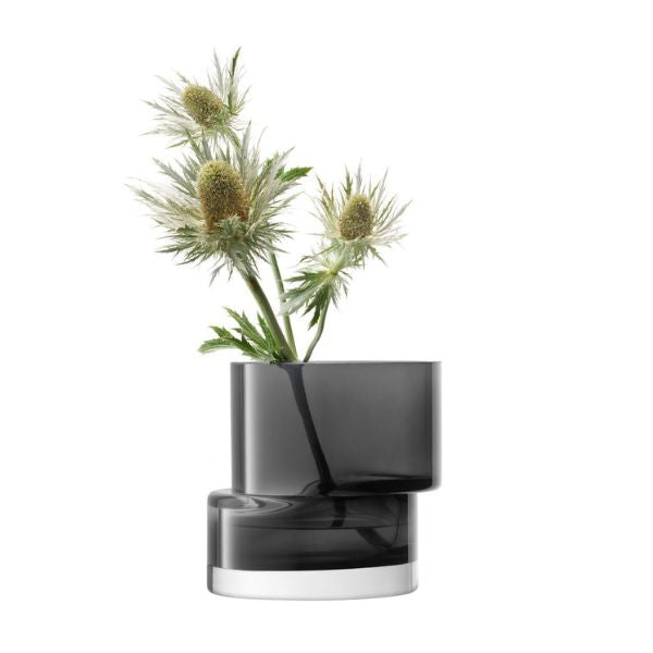 Produktbillede af Lyseholder/vase Tier Skifergrå Lsa 13,5x14x14cm på tilbud – premium kvalitet og detaljer