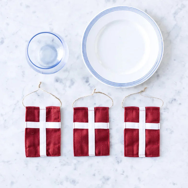 Langkilde & Søn Store Pynteflag 3 stk til ophæng