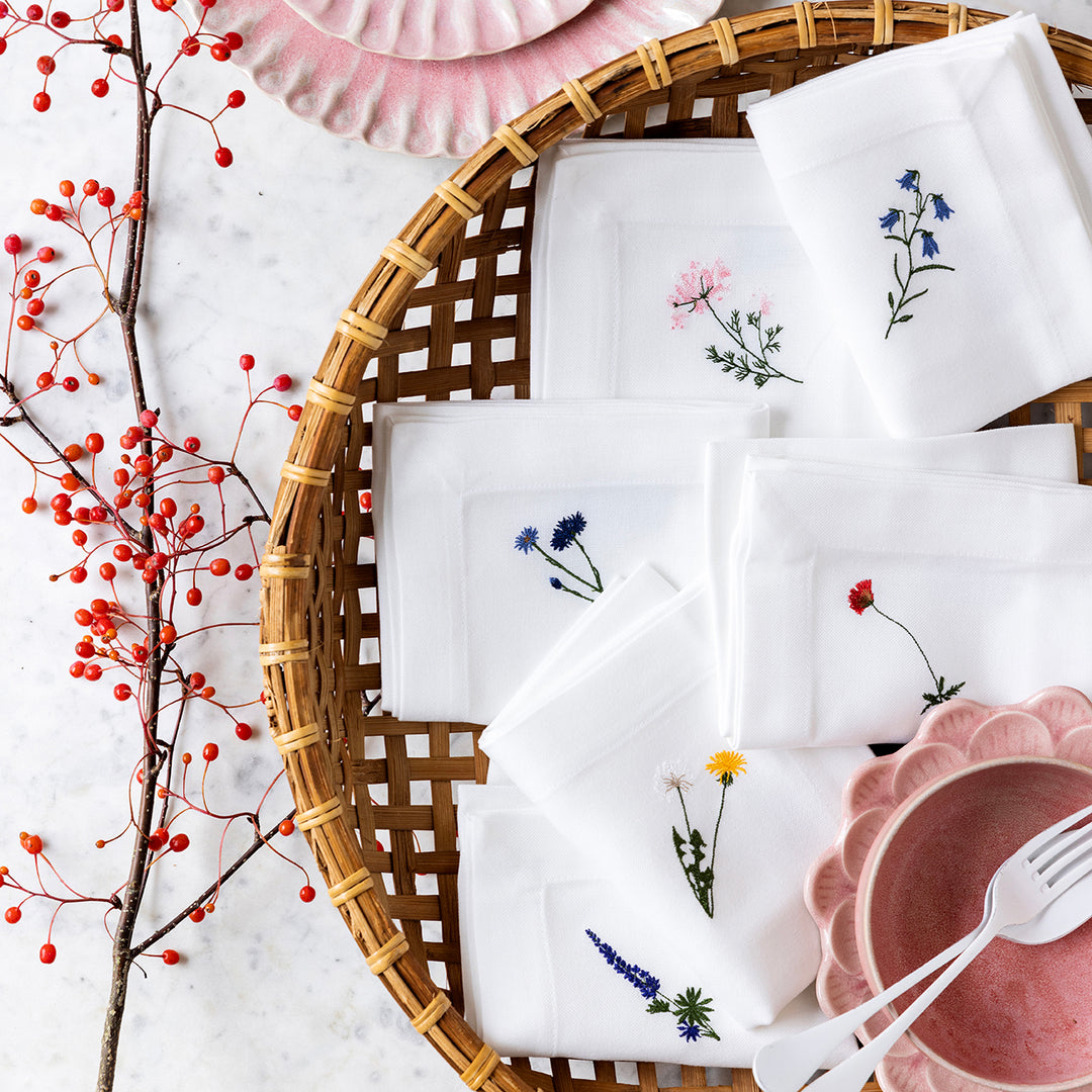 Langkilde & Søn 6 stk. Flora servietter med forskellige motiver