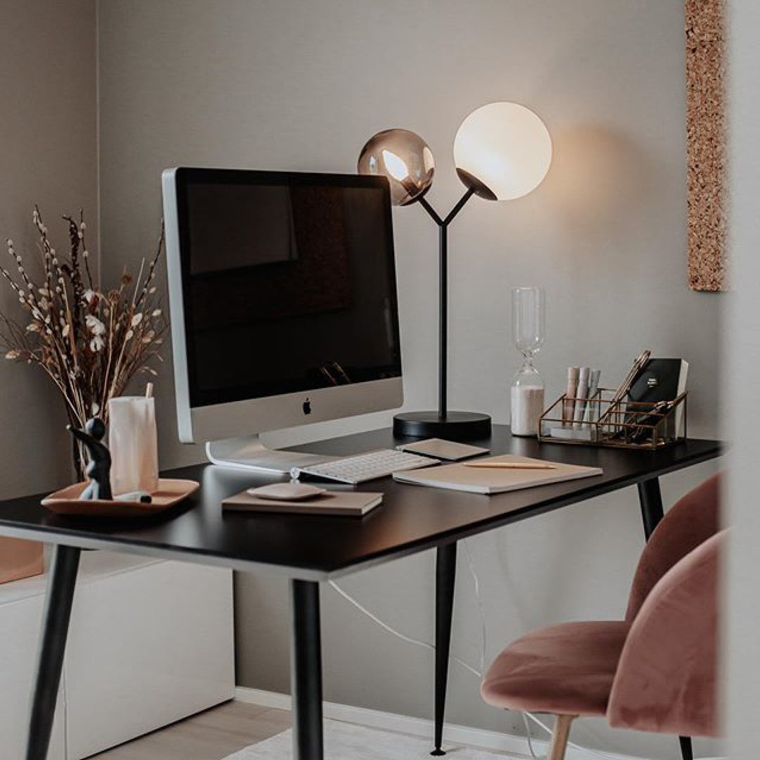 Produktbillede af Scholar Skrivebord sort højtrykslaminat sorte metalben 120 x 60 cm på tilbud i høj kvalitet