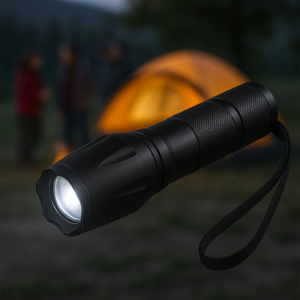 Produktbillede af Køb Taclight LED zoom lommelygte (vandtæt og stødsikker) m/5 funktioner på tilbud