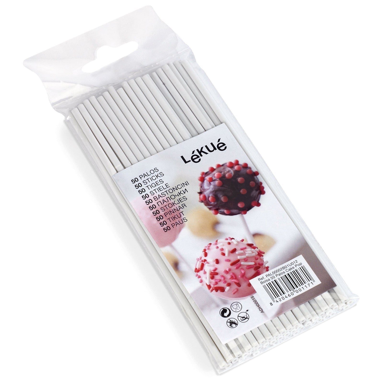 Lékué Lékué Cake Pops-pinde 50 stk, hvid – produktvisning (Bagetilbehør)