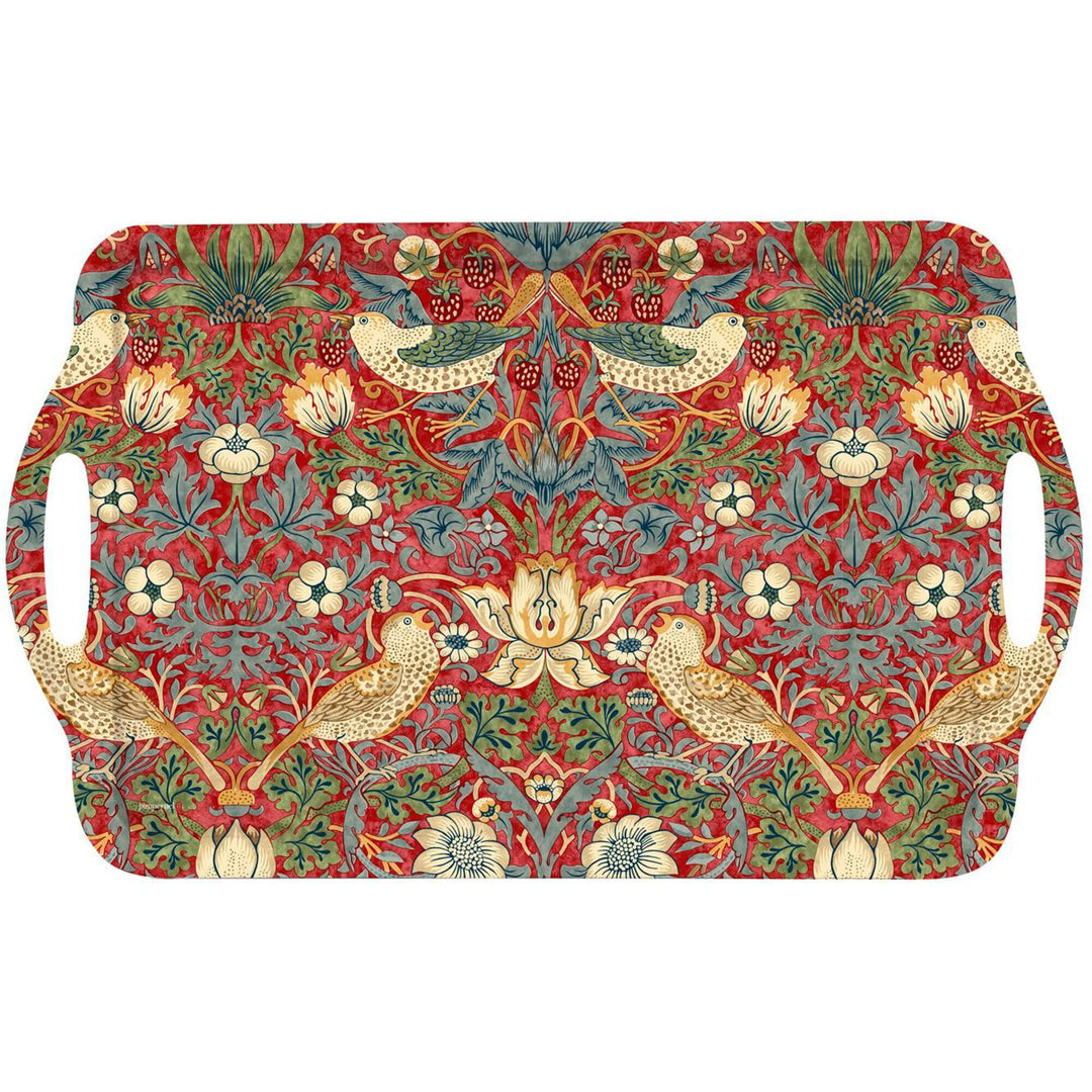 Spode Spode Stor serveringsbakke Strawberry Thief, rød – frontbillede (Serveringsbakke)