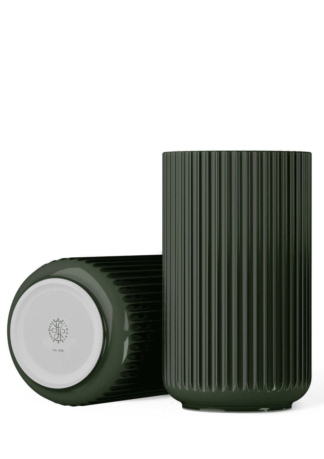 Produktbillede af Lyngby Porcelæn Lyngby Vase H31 cm mørk grøn porcelæn i premium kvalitet