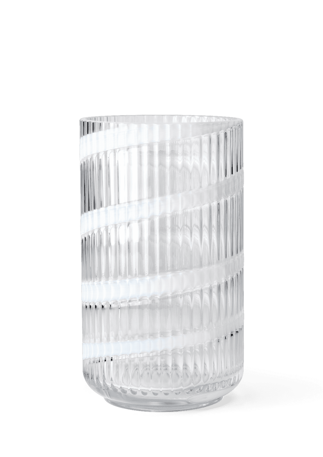 Produktbillede af Lyngby Porcelæn Lyngby Vase H25 cm swirl hvid mundblæst glas i premium kvalitet