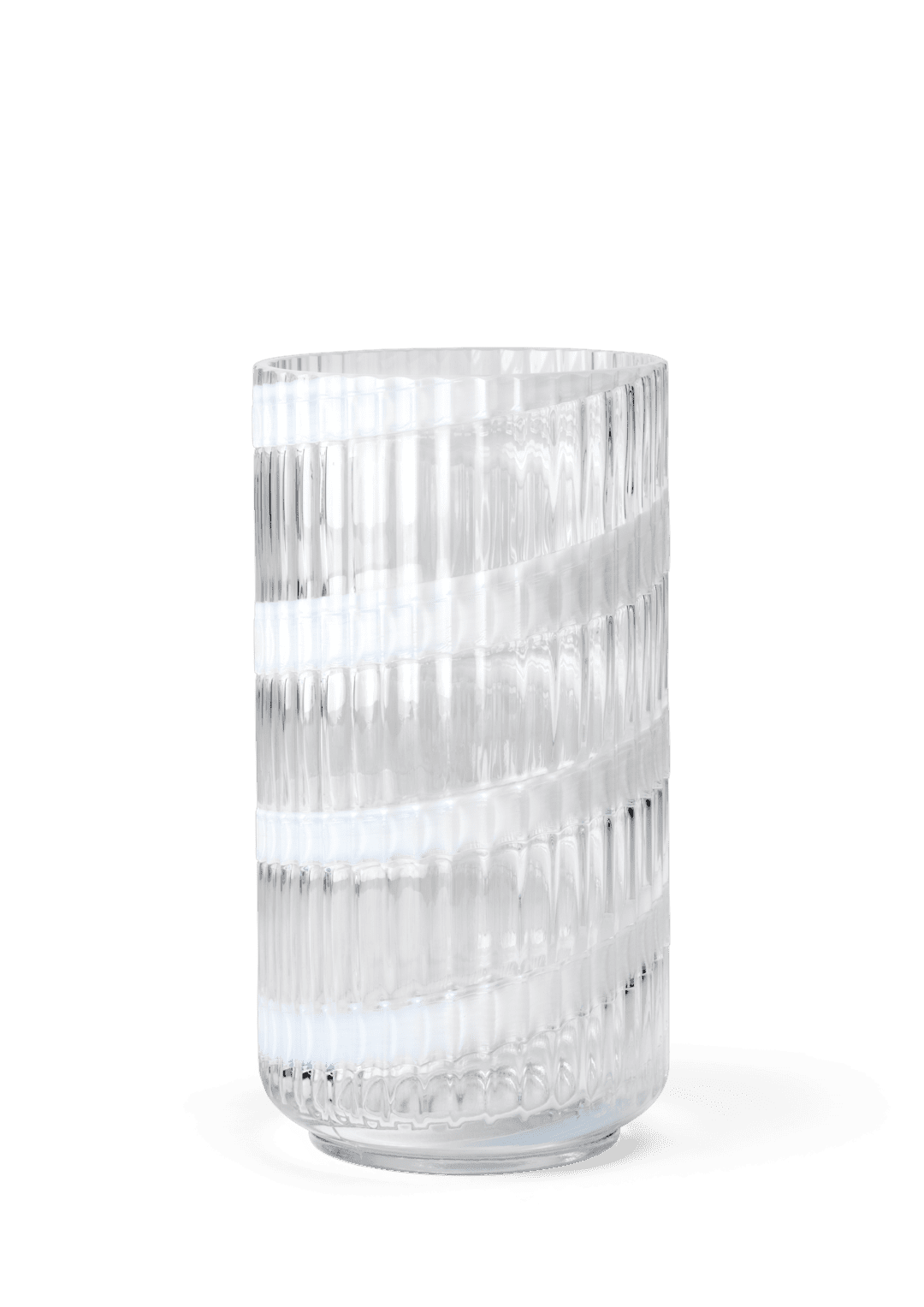 Produktbillede af Lyngby Porcelæn Lyngby Vase H20.5 cm swirl hvid mundblæst glas i premium kvalitet
