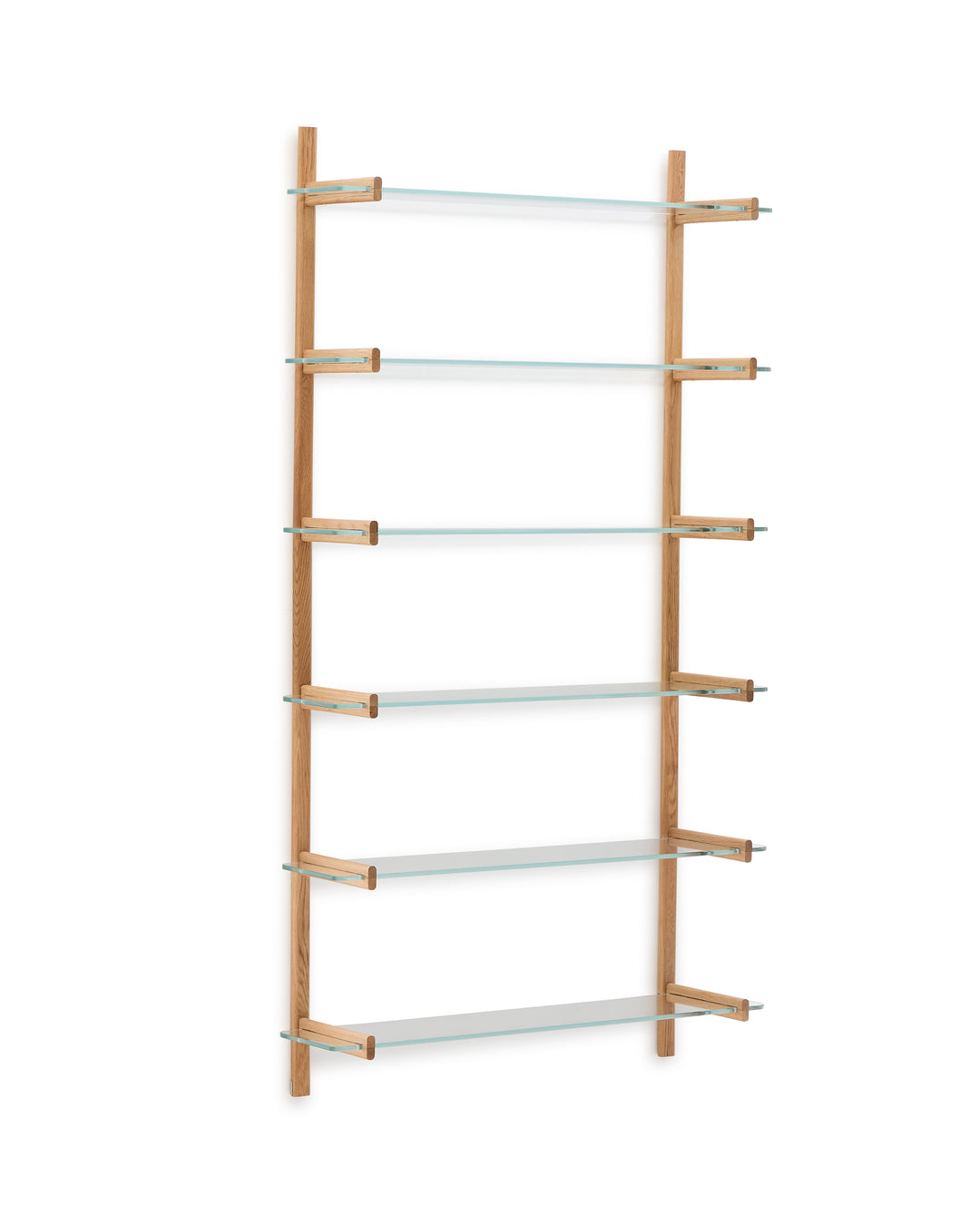 Produktbillede af KAVE HOME Sitra modul reol m. 6 glashylder natur egetræ 110cm i premium kvalitet