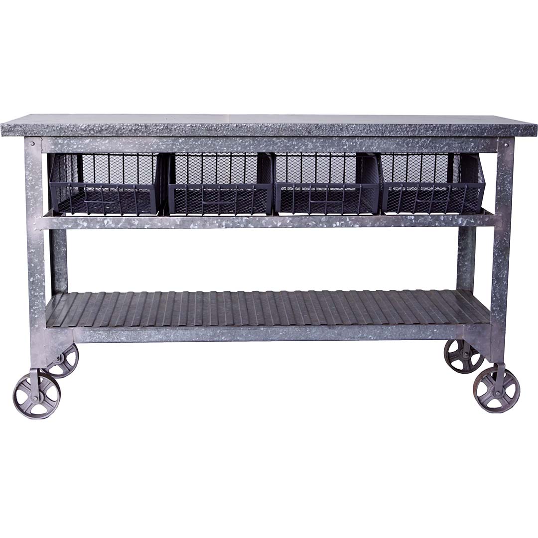 Produktbillede af TRADEMARK LIVING MASKULINT RULLEBORD GALV JERN 167 i premium kvalitet
