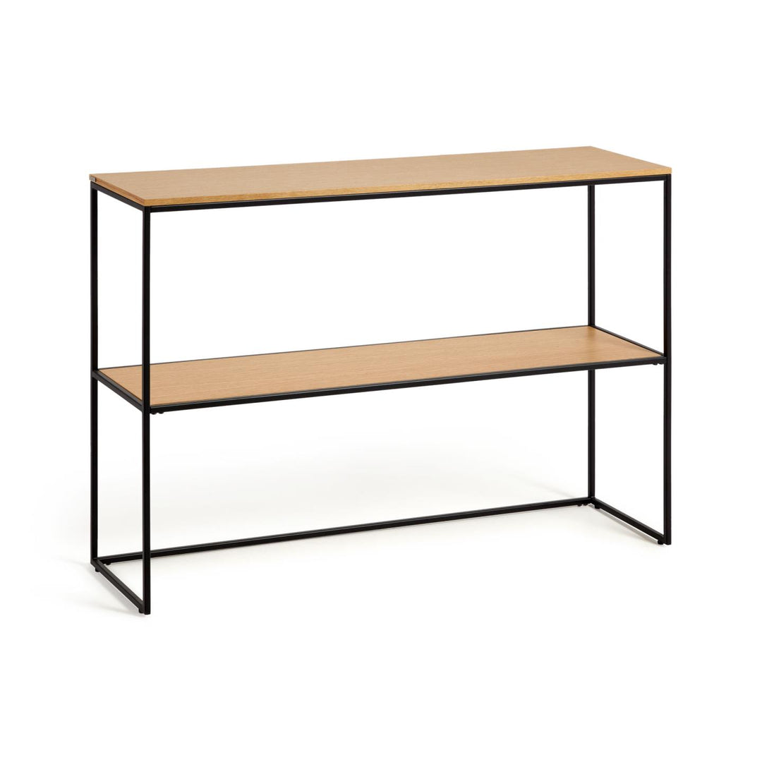 KAVE HOME Yoana konsolbord m. 1 hylde natur egetræsfinér og sort jern 120x30