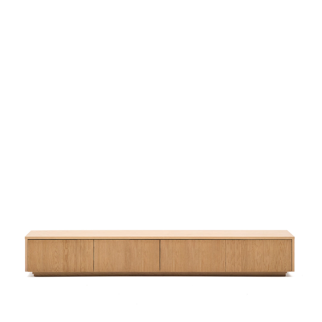 KAVE HOME Helvine TV-bord m. 4 skuffer natur egefinér 200x40