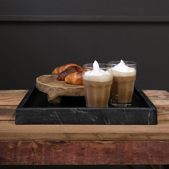 Produktbillede af Marcos 2 Bakker i sort marmor 35 x 35 cm. på tilbud i høj kvalitet