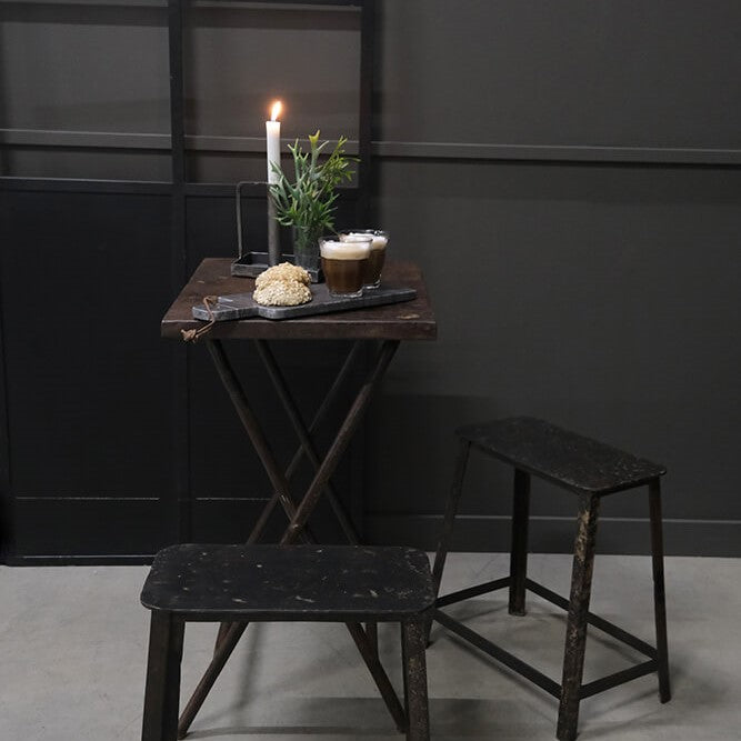 Produktbillede af Funky Cafébord i genbrugs metal på tilbud i høj kvalitet