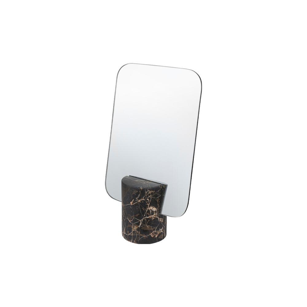 Mette Ditmer MIRROR spejl med holder i brun marmor