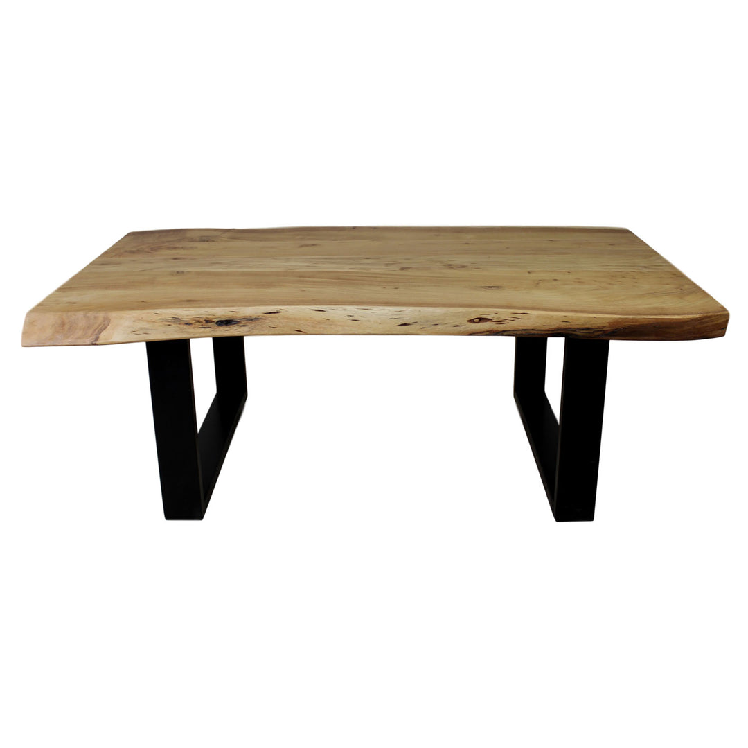 HSM COLLECTION SoHo sofabord rektangulær natur akacietræ og sort jern 120x60