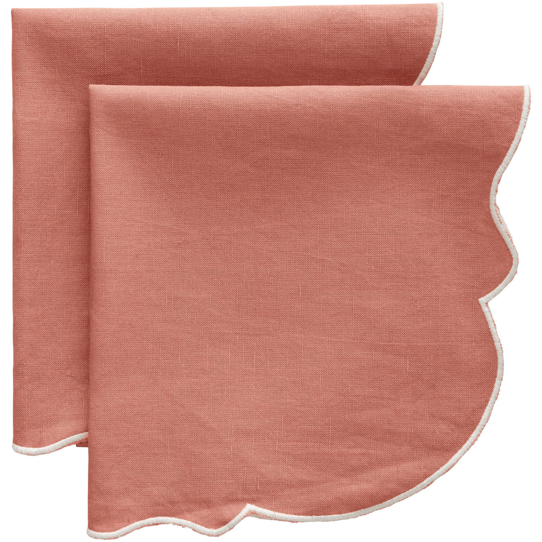 Decotique Decotique Gia hørserviet 45  45 cm 2-pak, rosa/hvid – close-up (Serviet)