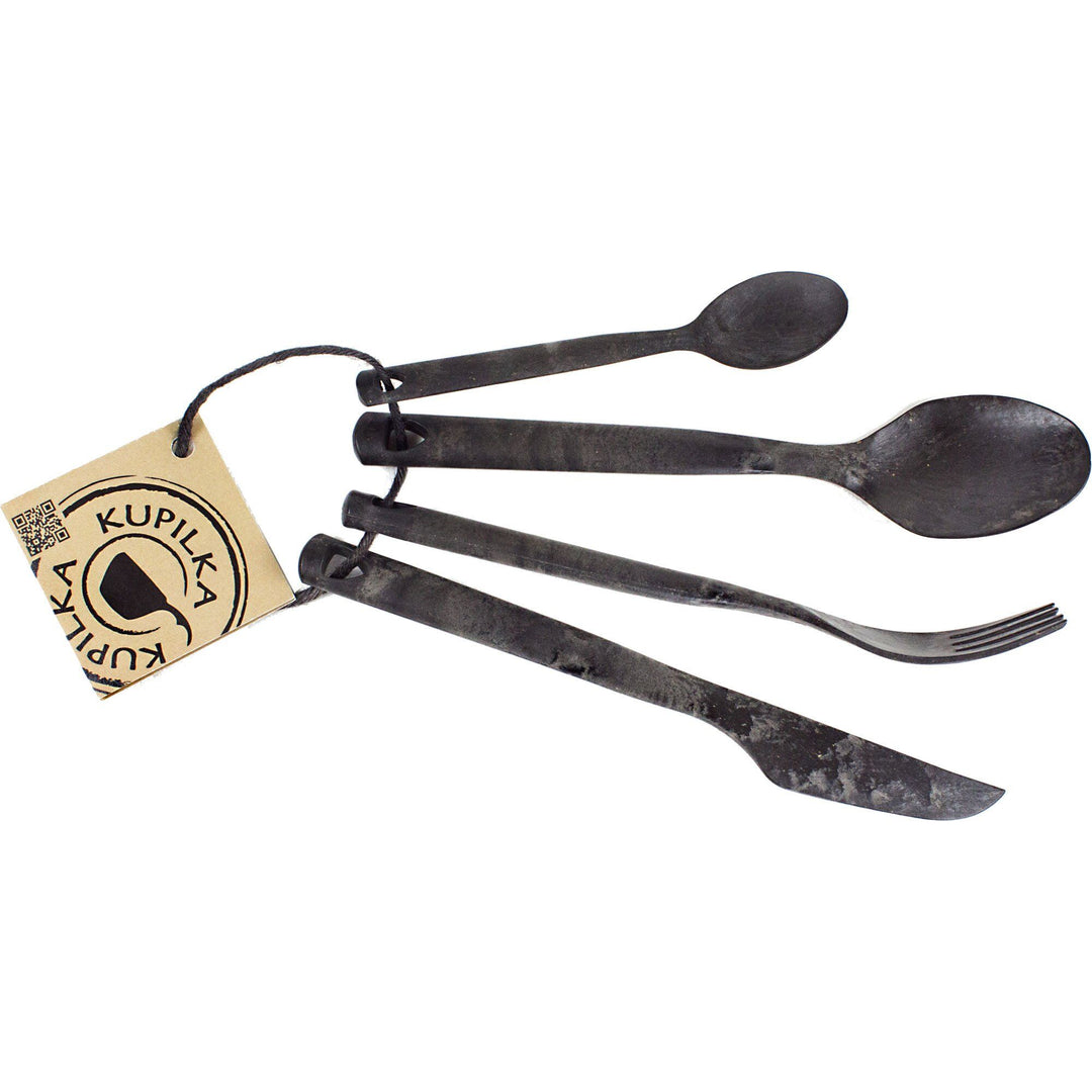 Kupilka Kupilka Cutlery bestiksæt, sort, 4 dele – frontbillede (Bestikssæt)