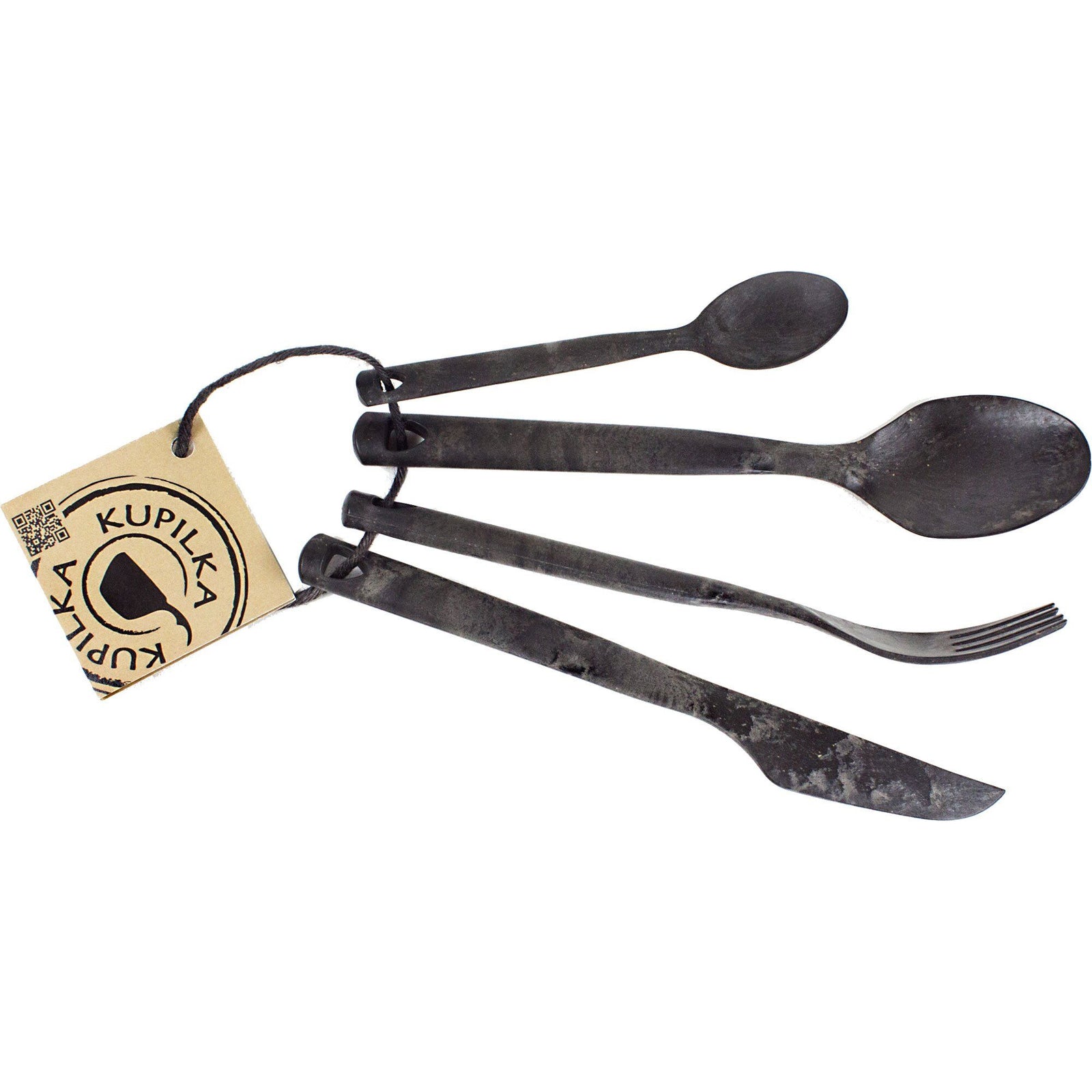 Kupilka Kupilka Cutlery bestiksæt, sort, 4 dele – frontbillede (Bestikssæt)