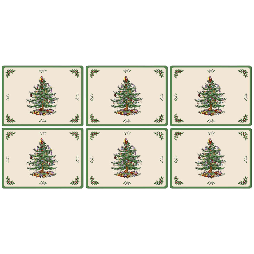 Spode Spode Christmas Tree dækkeserviet, 6 stk. – billede i brug (Bordskåner)