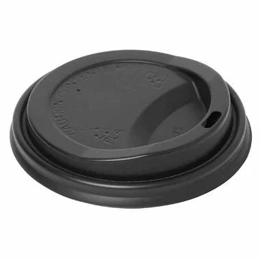 Plastlåg Ø90 Mm Bionedbrydelig Sort Til Papbæger 50 Stk.