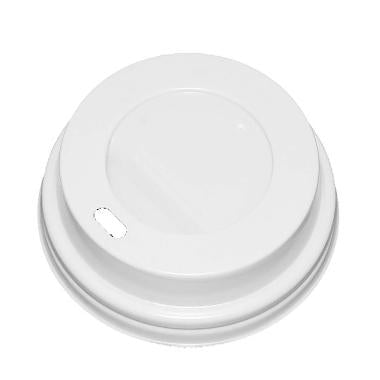 Produktbillede af Plastlåg Ø80 Mm Hvid Bionedbrydeligt Til Kaffebæger 100 Stk. på tilbud i premium kvalitet