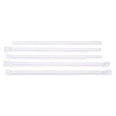 Sugerør Ø8x230 Mm u. Knæk Enkeltpakket Bio. Papir Hvid 500 Stk.