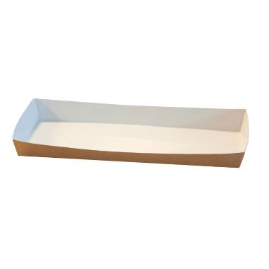 Produktbillede af Pølsebakke 200x90x20 Mm Med Kant Brun 100 Stk. på tilbud – premium kvalitet og detaljer
