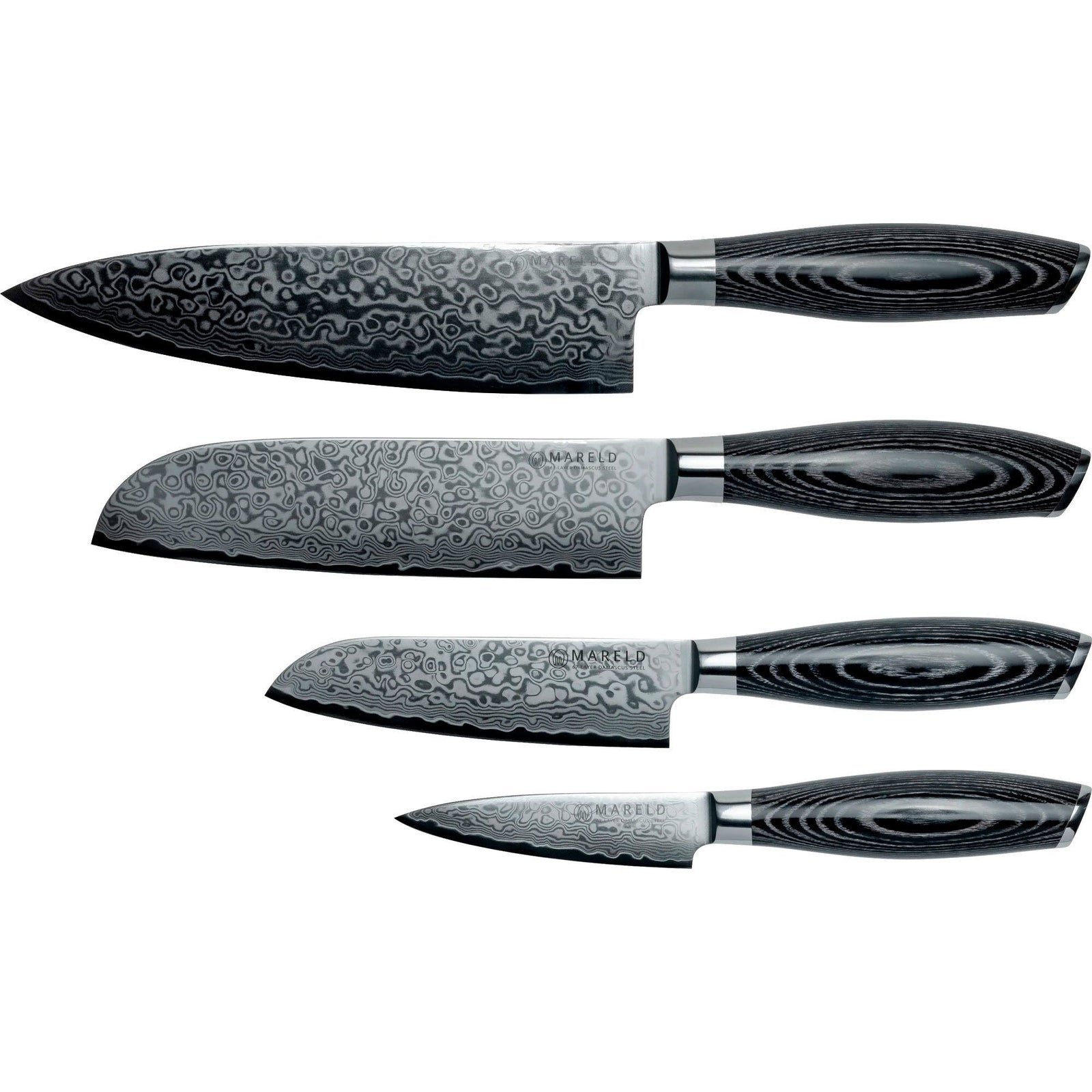 Mareld Mareld Akio Knivsæt, 4 knive, sort ❤ produktbillede (Knivsæt)