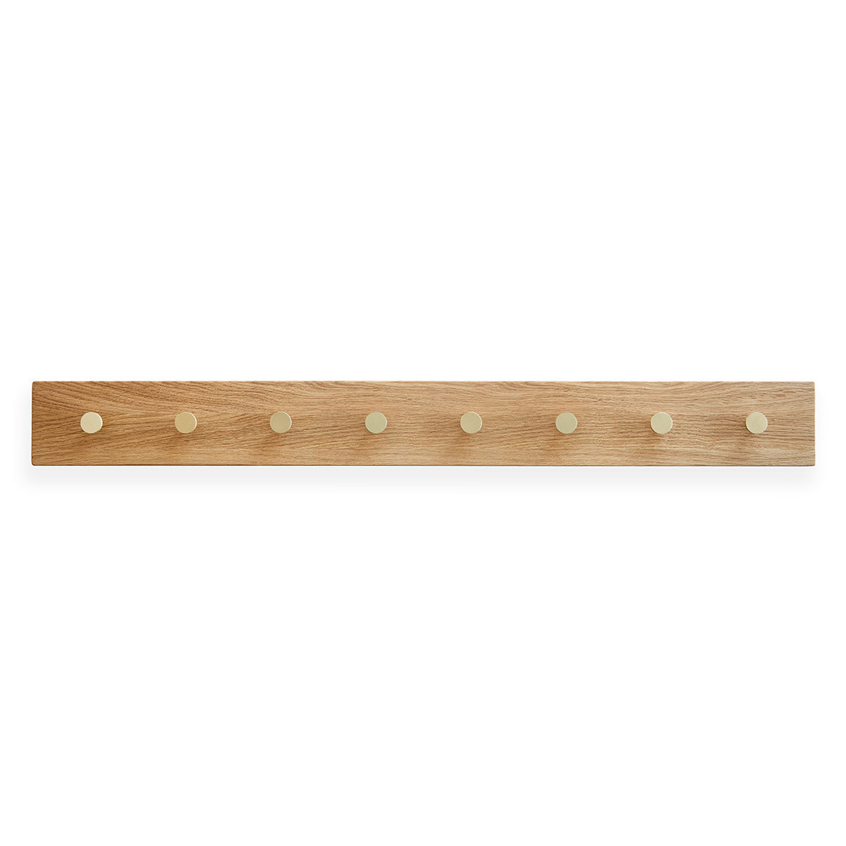 Produktbillede af MOUD Home OAK Knagerække Egetræ Med Messing Knager 100 cm i premium kvalitet