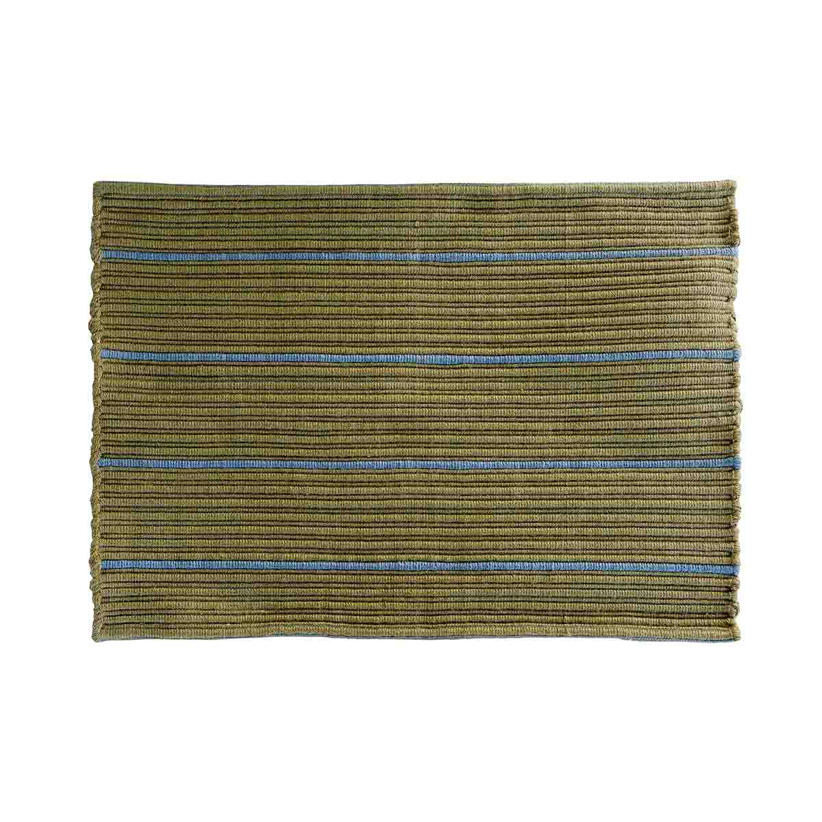 Produktbillede af MOUD Home STRIPE dørmåtte 50x72 cm olive/blå genanvendt polyester i premium kvalitet