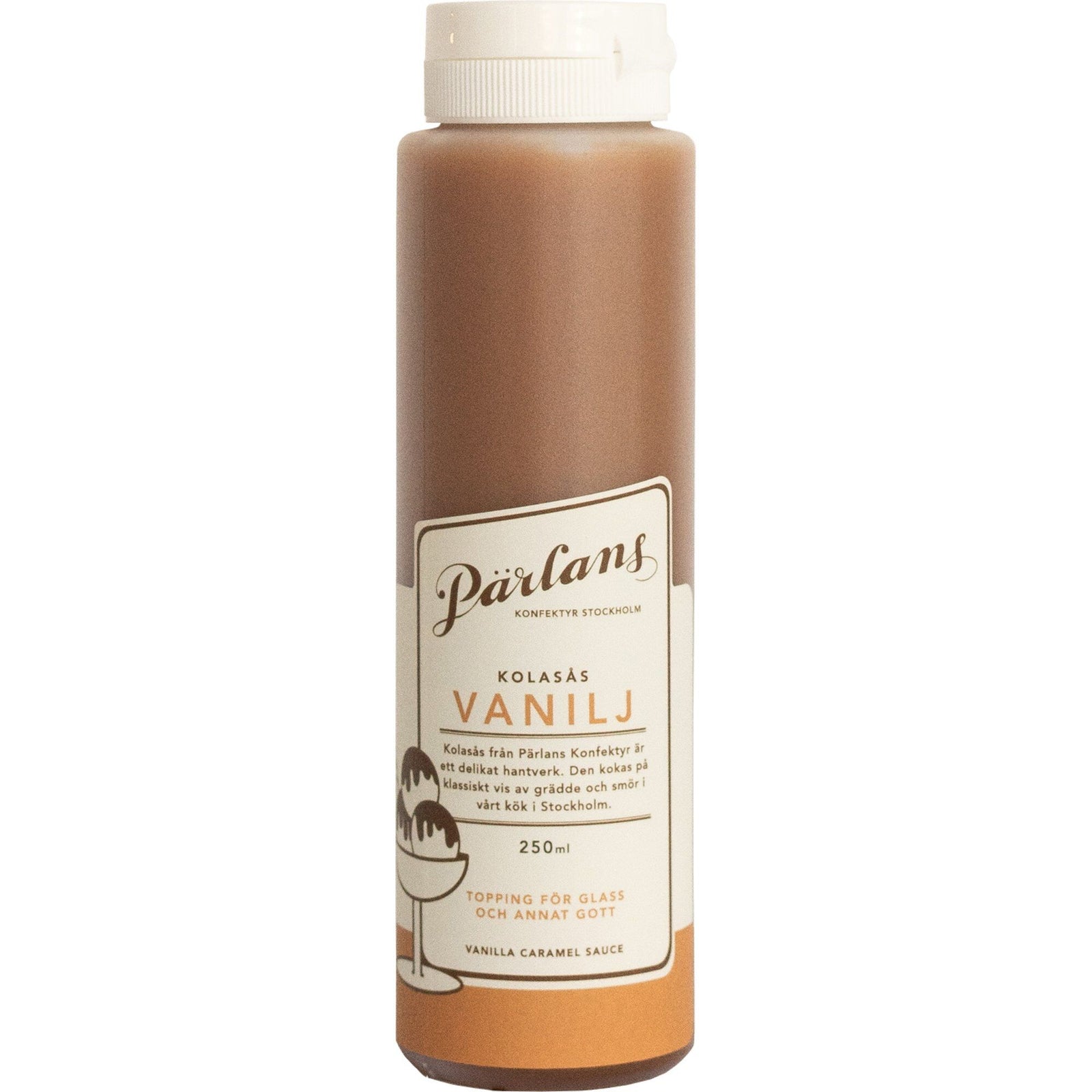 Pärlans Pärlans Squeeze karamelsauce, 250 ml, vanilje – close-up (Delikatesser)