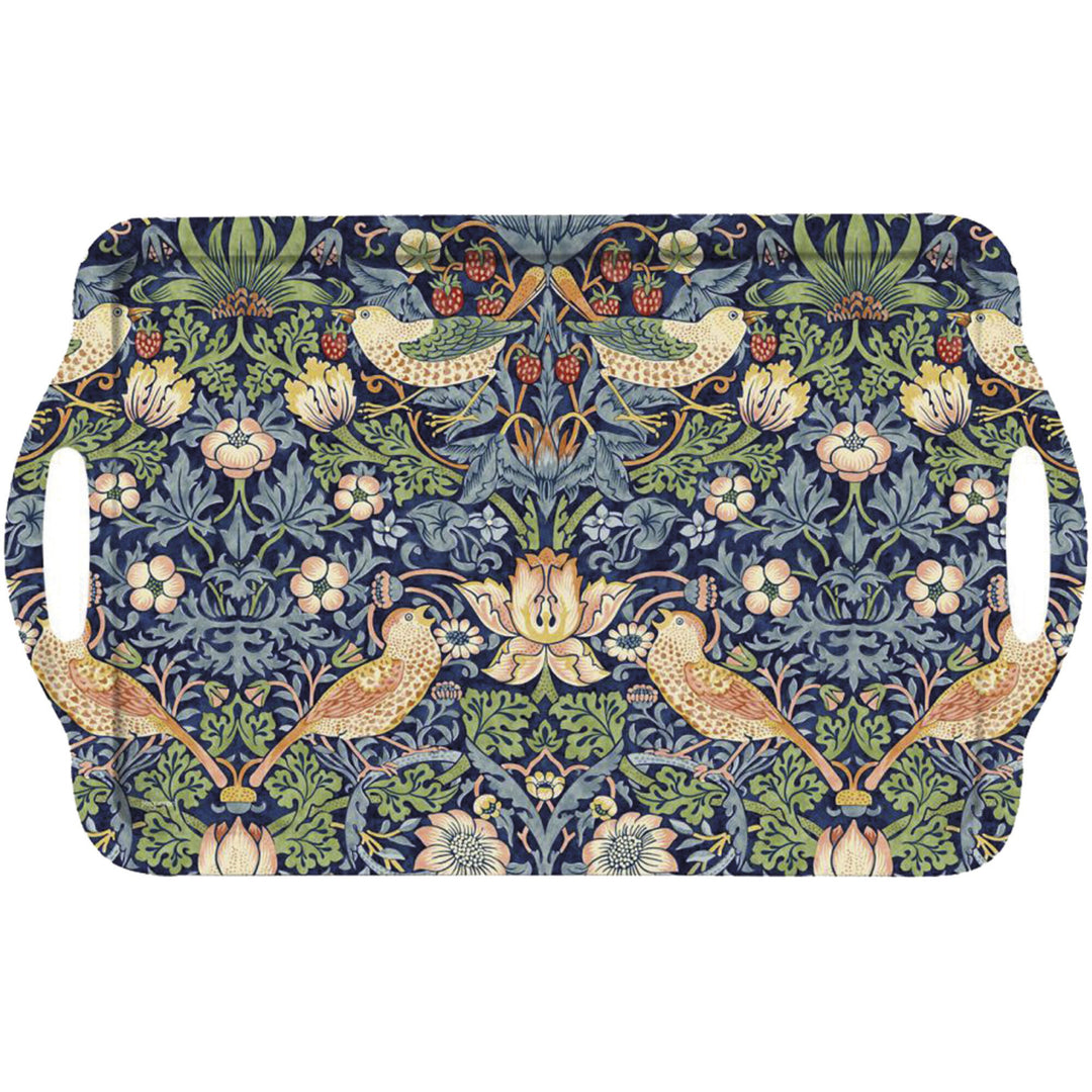 Spode Spode Stor serveringsbakke 'Strawberry Thief', blå ❤ billede i brug i kategorien Serveringsbakke