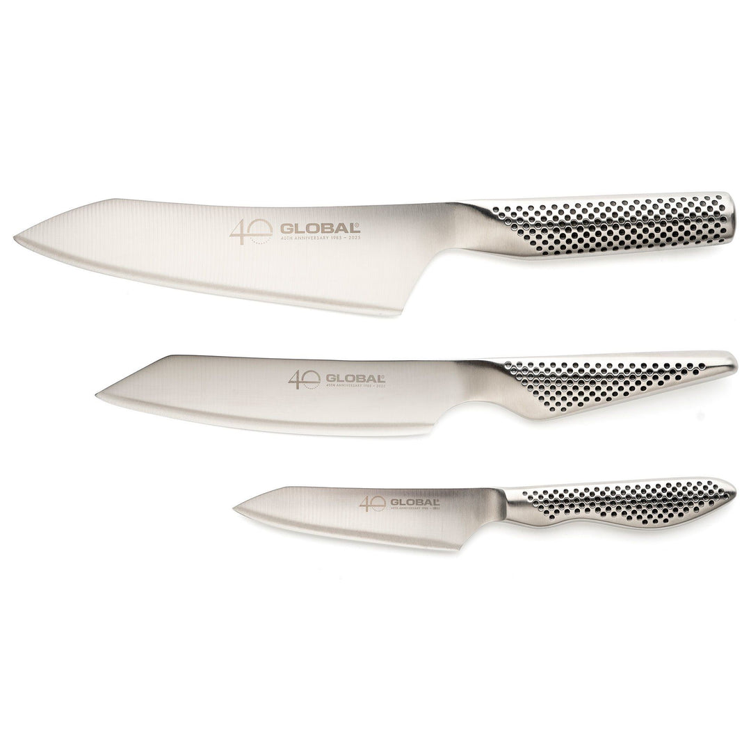 Global Global 40-årsjubileum knivsæt 3 dele G-4, GS-58, GS-110 – produktbillede (Knivsæt)