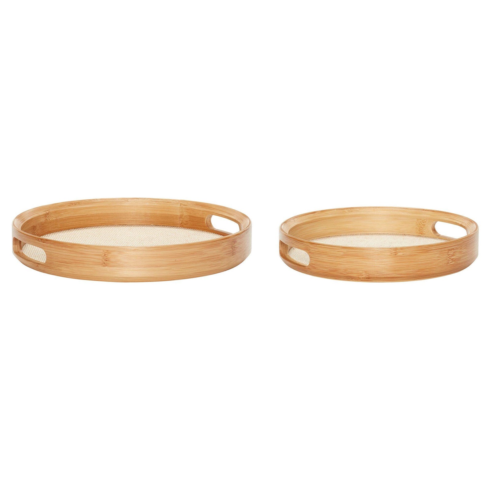Hübsch Hübsch Canvas rund bakke 2 stk, beige/natur ❤ detaljebillede (Bakke)