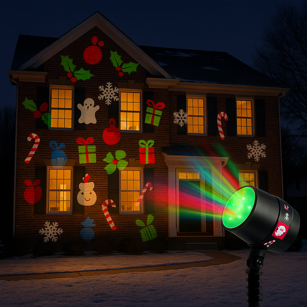 Produktbillede af Køb LED Magic Light Projektor med 12 bevægelige lysmotiver på tilbud