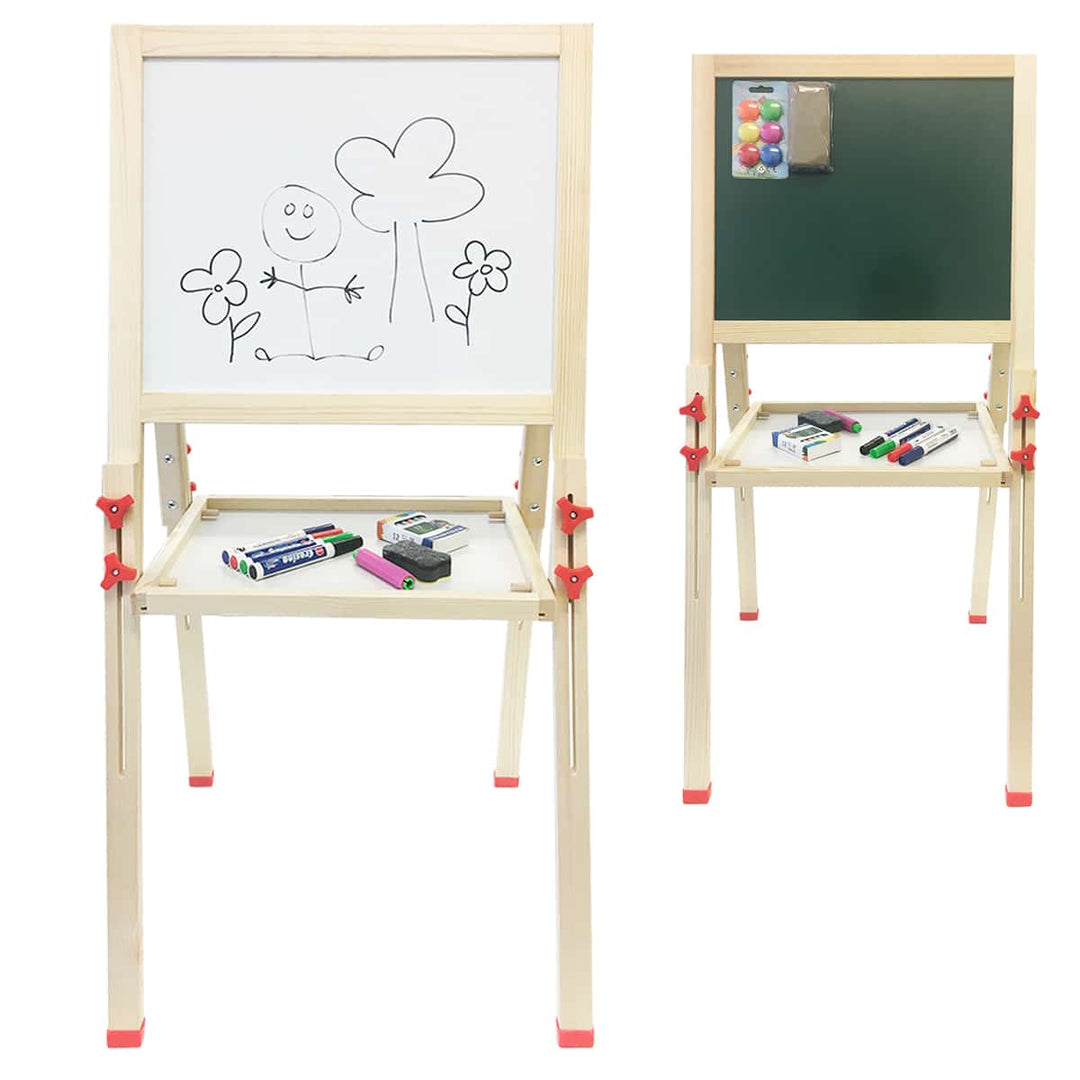Produktbillede af Køb Børnestaffeli med kridttavle & whiteboard på tilbud