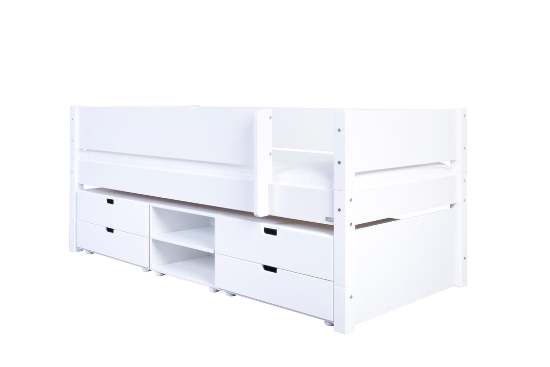 Manis-H  Ariel Enkeltseng med design sengehest og opbevaring 200 cm  -  90x200