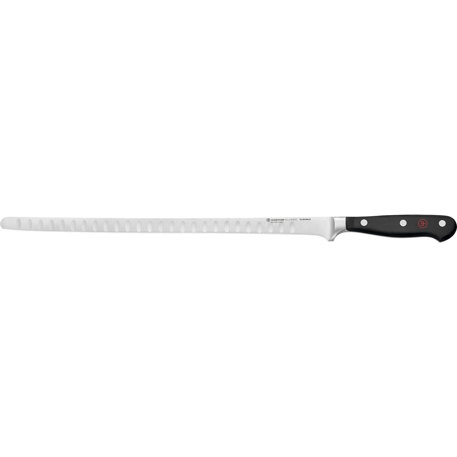 Wüsthof Wüsthof Classic laksekniv med grantonskær 32 cm. ❤ vinkelbillede (Lakseskræller)