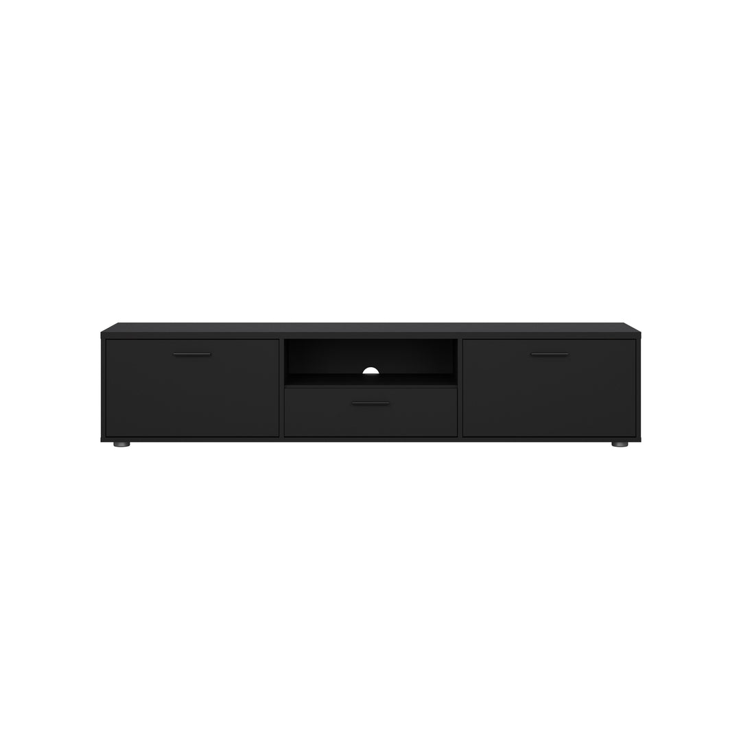 TVILUM Media TV-bord m. 2 låger og 1 skuffe mat sort melamin/spånplade 177.2x39.8