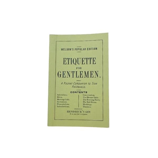 Hendricks "Etiquette For Gentlemen" ❤ Stort online udvalg i HENDRICKS ❤ Billig fragt og hurtig levering 2 - 5 hverdage - Varenummer: BAR-693315 / Ean: på lager - Udsalg på Barudstyr | Bardisken | MerchandiSpar op til 54% - Over 454 kendte mærker på udsalg