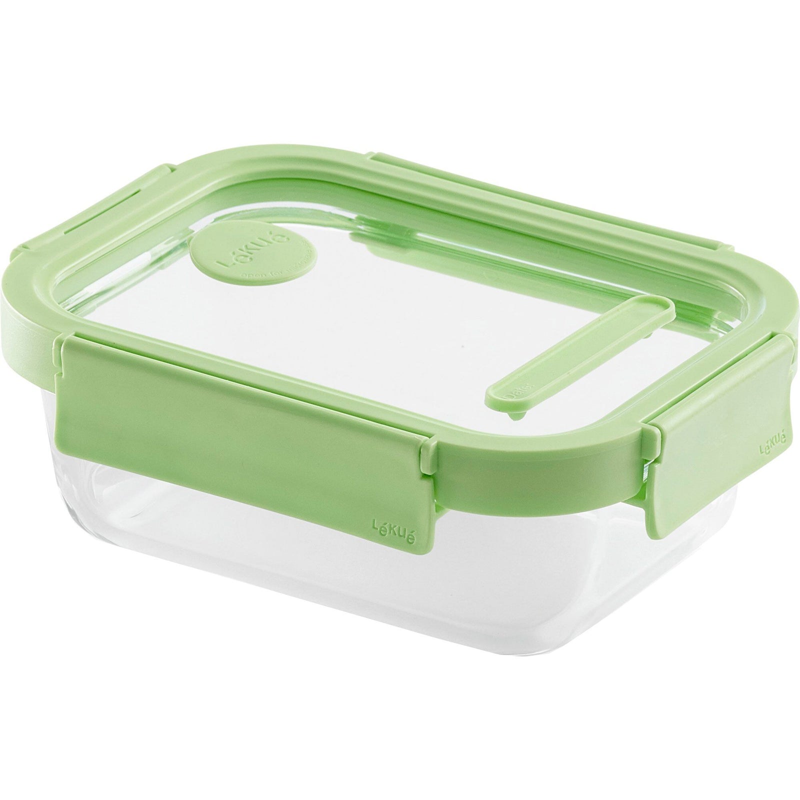 Lékué Lékué Rektangulær madkasse 640 ml, glas/grøn – produktbillede (Madkasse)
