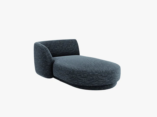 MICADONI Miley chaiselong venstre blå chenille og sort plast 150x95x70