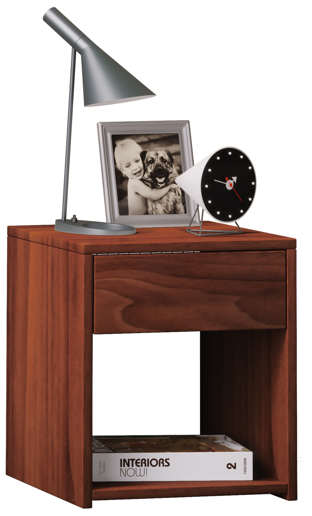 Sledo Mini sengebord m. 1 hylde og 1 skuffe natur træ